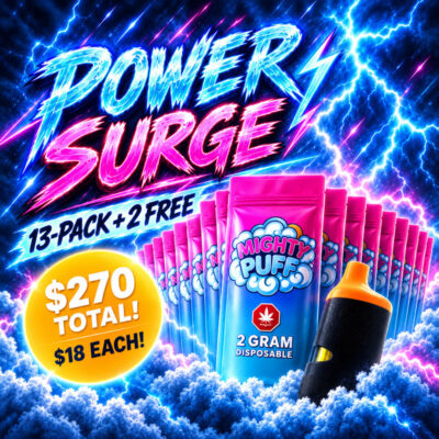 Power Surge – 13-Pack + 2 Free 2G Disposables